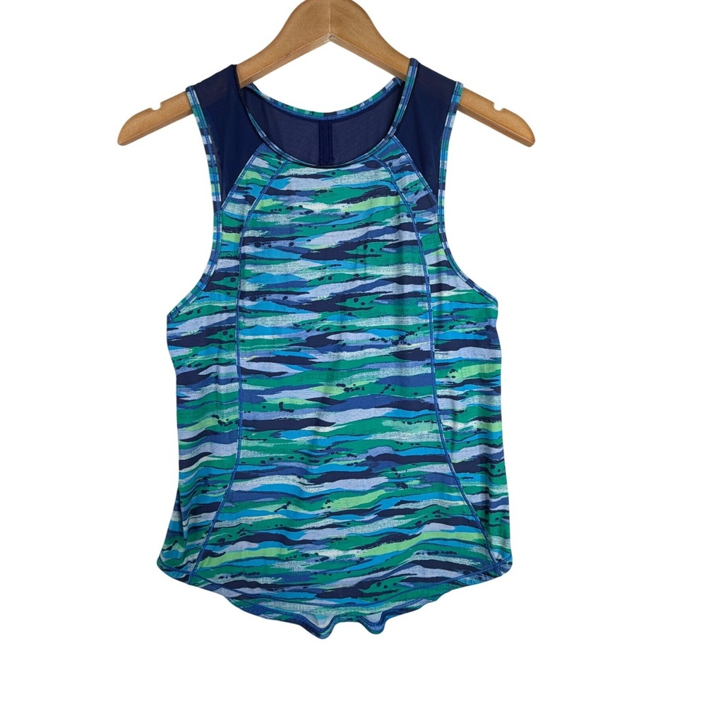 Lululemon Women's Sculpt Sleeveless Tank Top size 2 Blue/Green